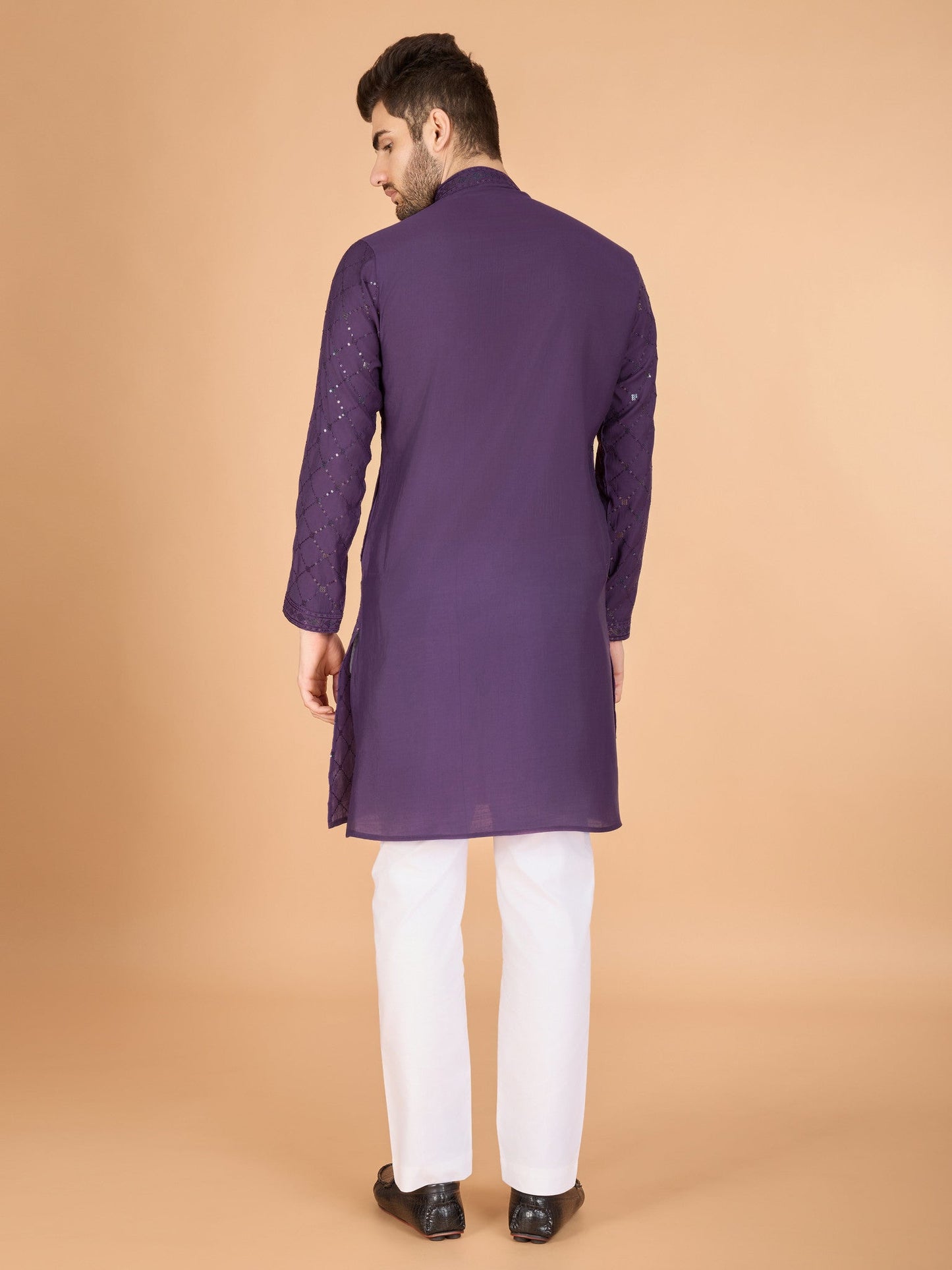 Viscose rayon kurta pajama with detailed embroidery