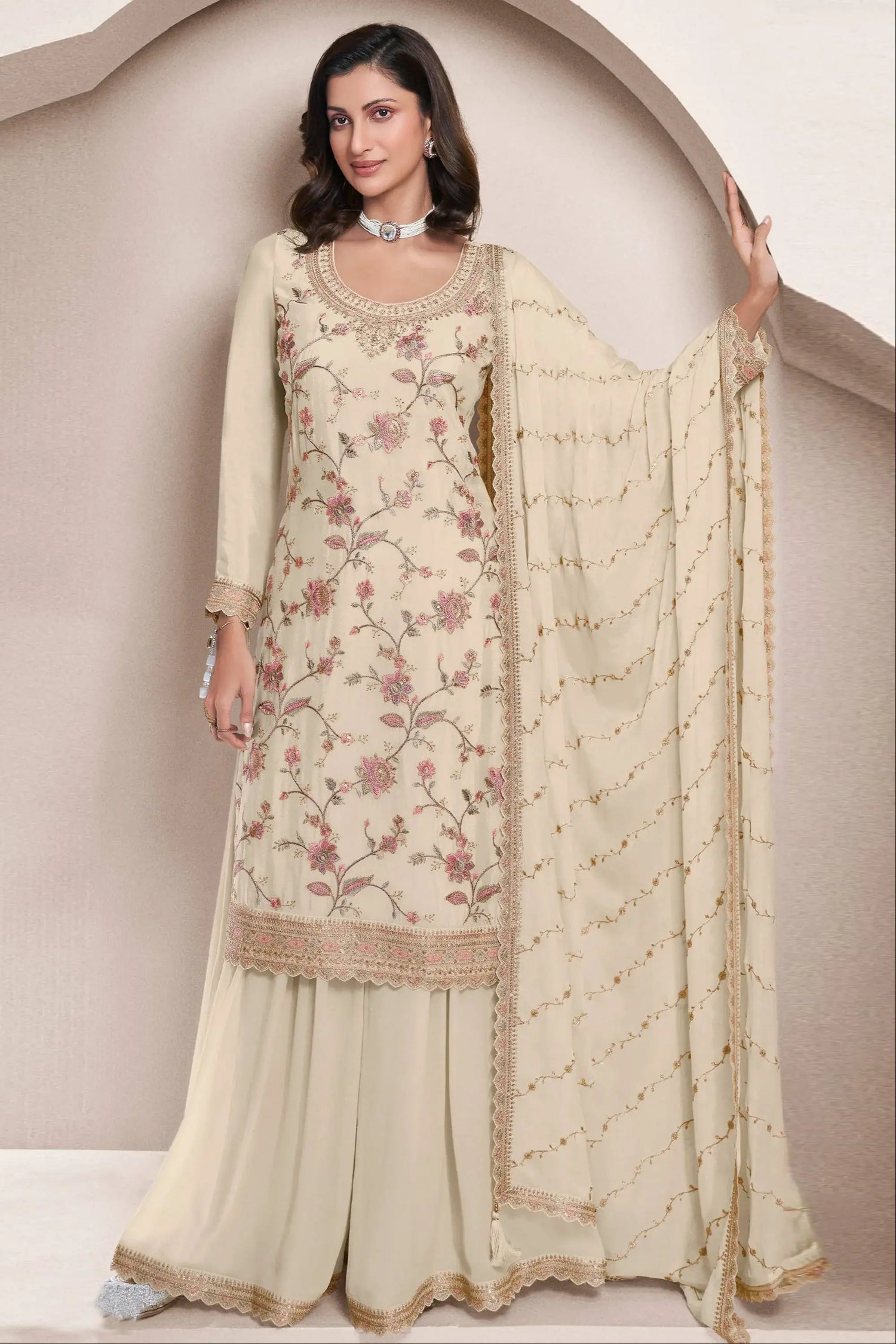 Palazzo pants for women online - Wide leg trousers ethnic wear - Designer palazzo bottoms worldwide shipping