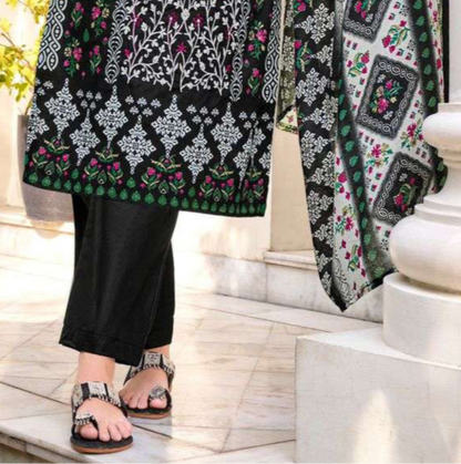 Printed cotton salwar kameez laid flat