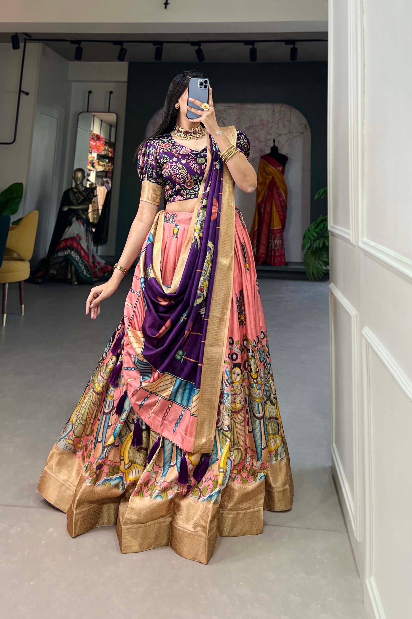 Pink Lehenga reflects charm and contemporary grace – made for cheerful gatherings and stylish daytime events. 