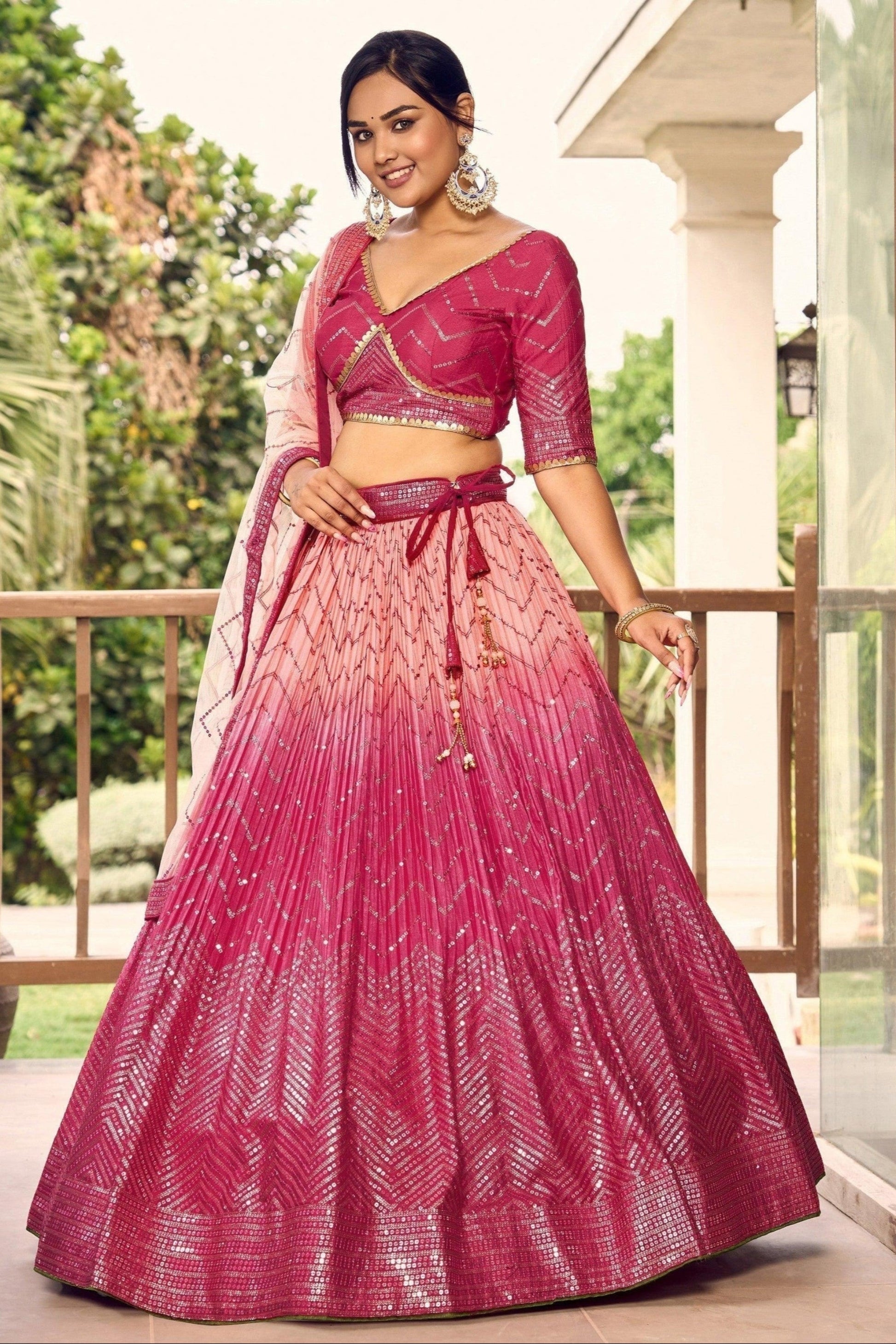 "Desi lehengas for American celebrations."