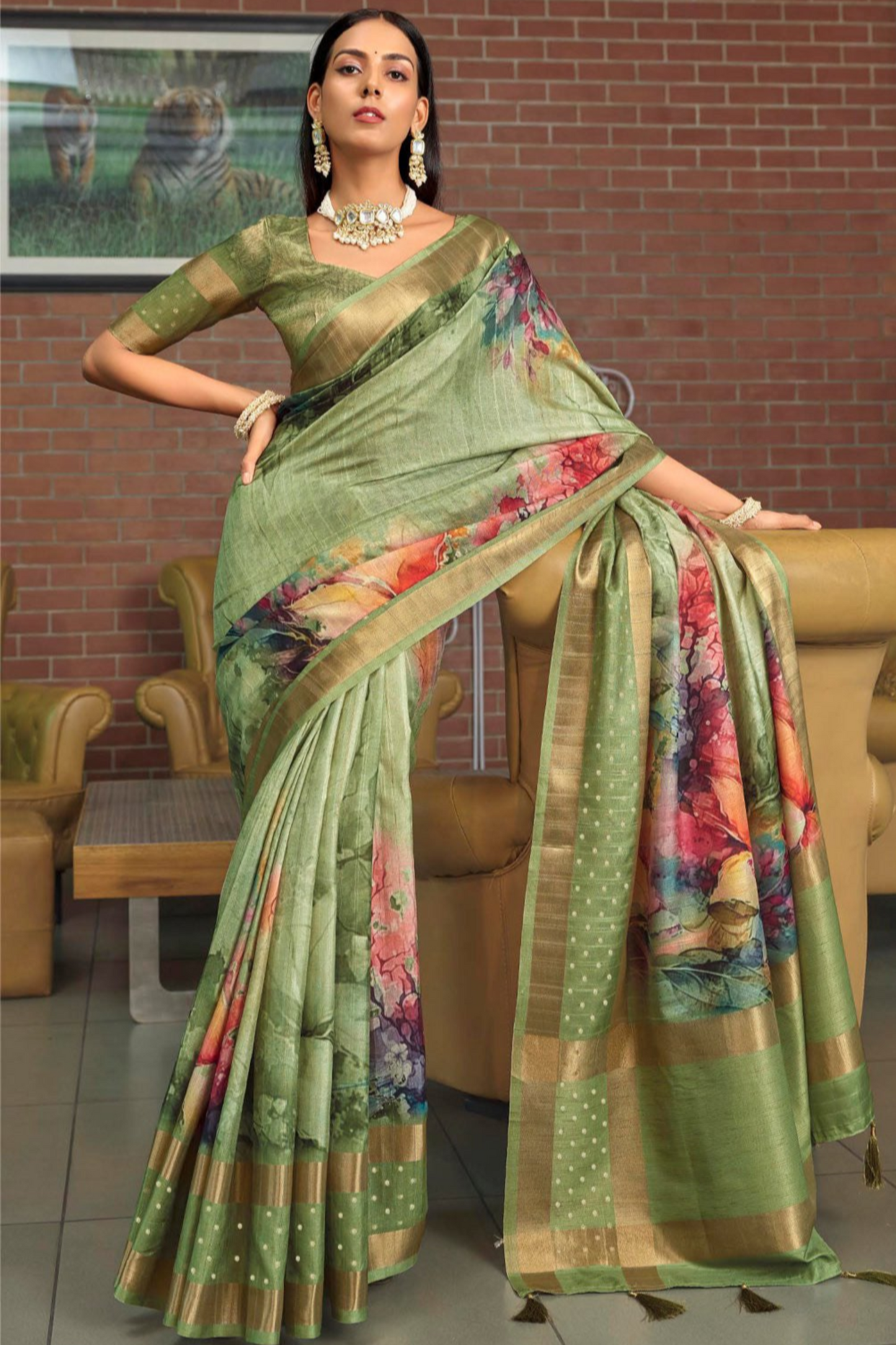 Ethnic Indian Wedding Silk Saree with Stitched Blouse â€” Perfect Gift