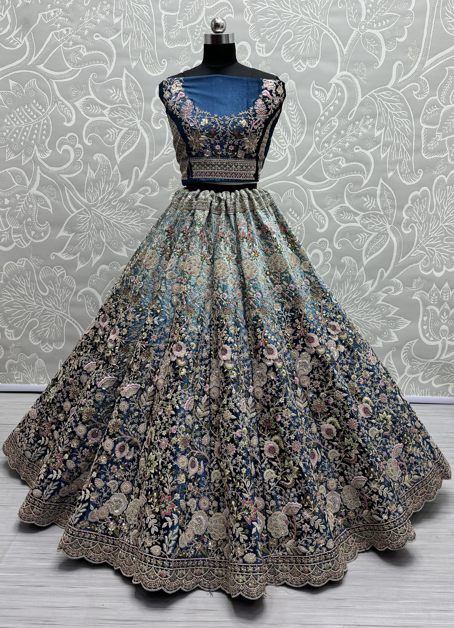 teal blue lehenga,plus size available,Comfort Fit,Premium Fabric,Express Delivery.