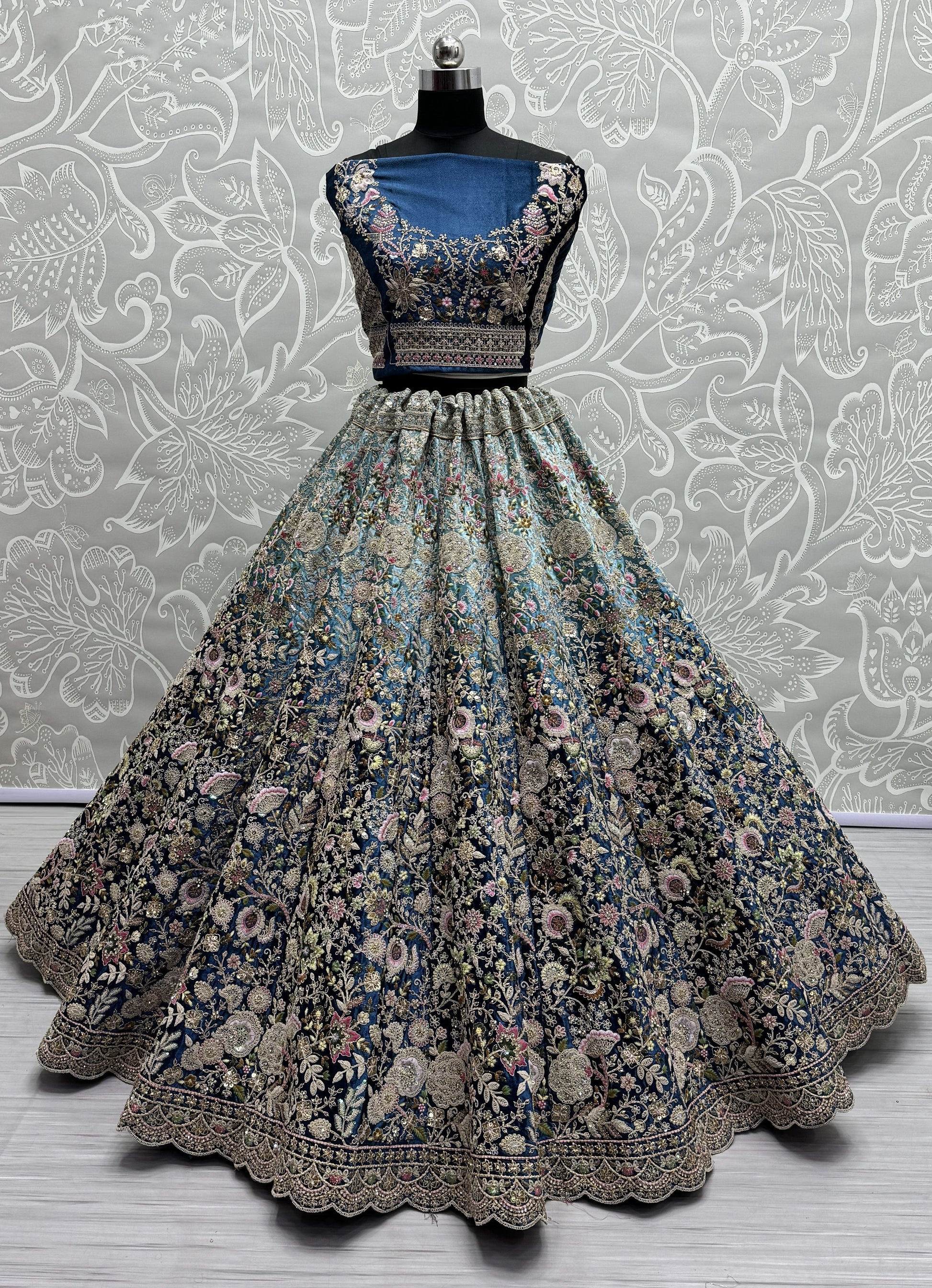 teal blue lehenga,plus size available,Comfort Fit,Premium Fabric,Express Delivery.