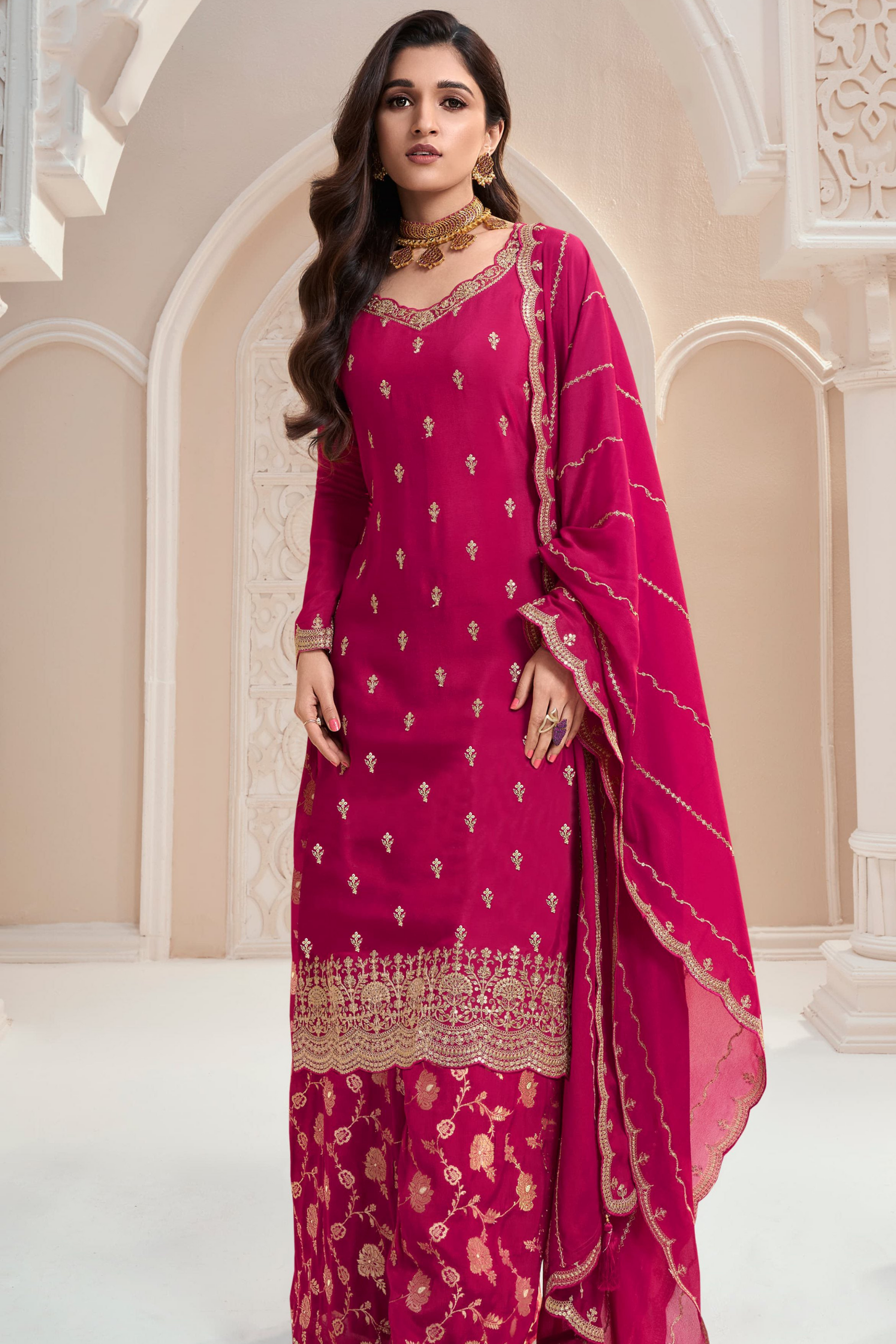 Stylish Designer Embroidery Worked Salwar Kameez Suit