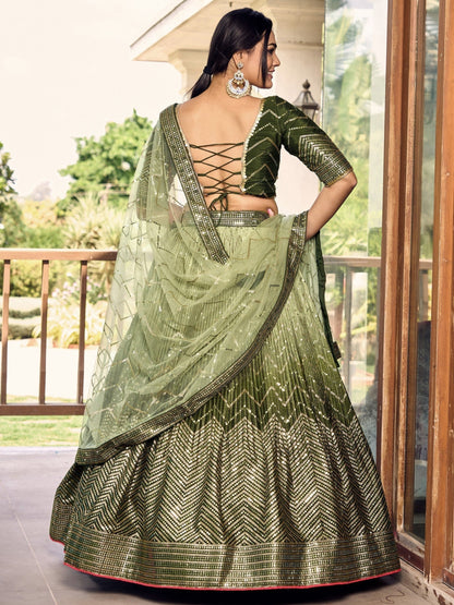 Pistachio green lehenga for Diwali and Navratri in Georgia