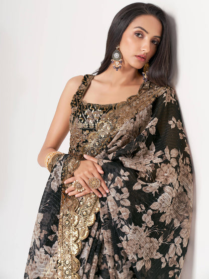 Black Saree defines elegance and confidence – perfect for evening parties and receptions. 