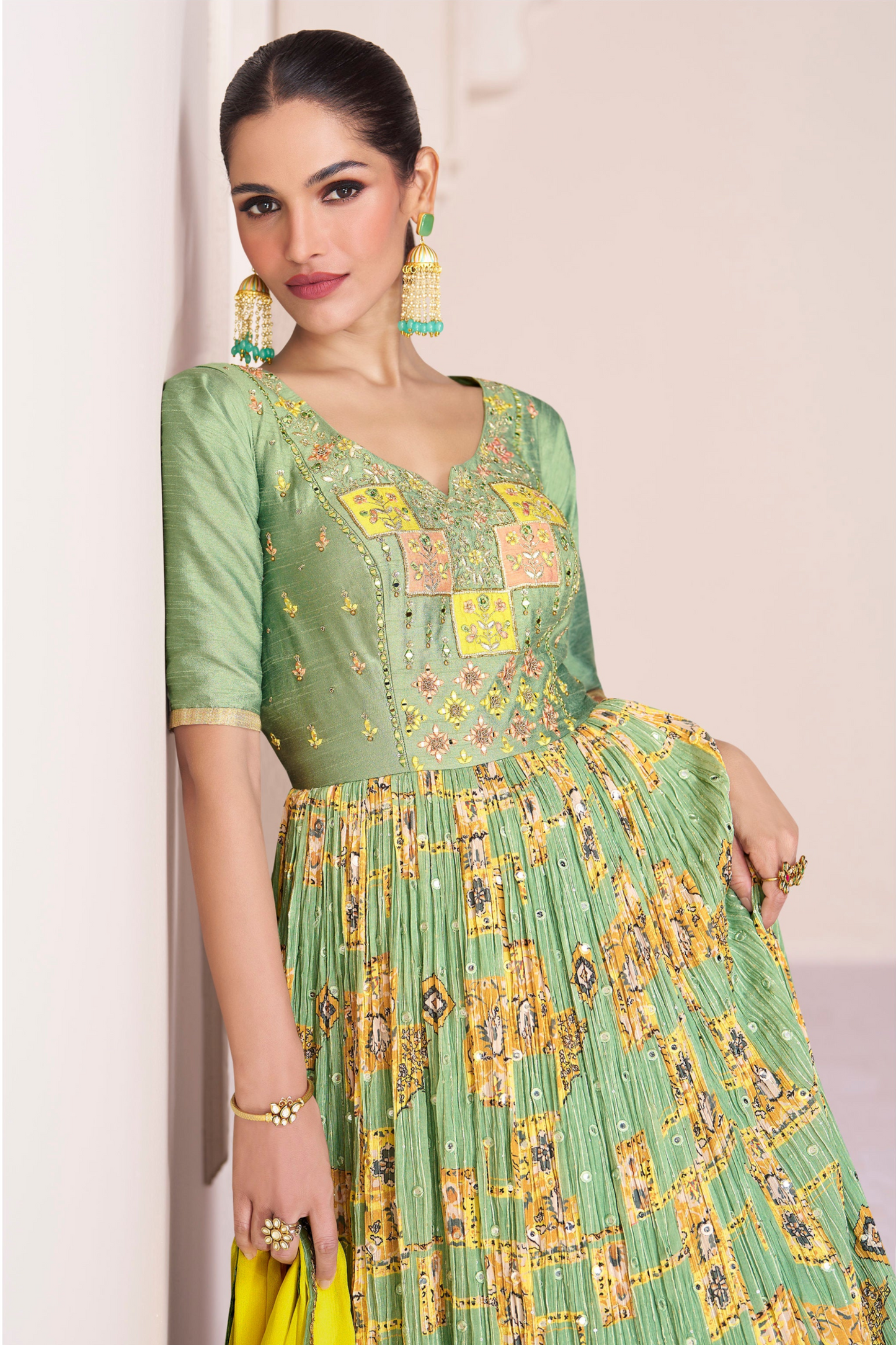 Indian Wedding Anarkali Dressâ€‹ With Dupatta For Wedding Reception USA
