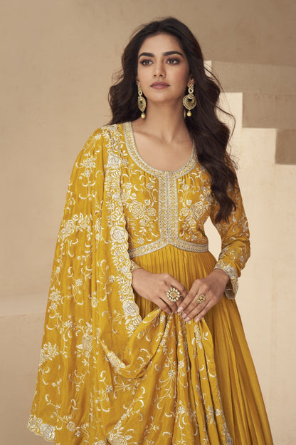 Yellow Color Anarkali Suit For Haldi Function Party Wear Canada Women's 