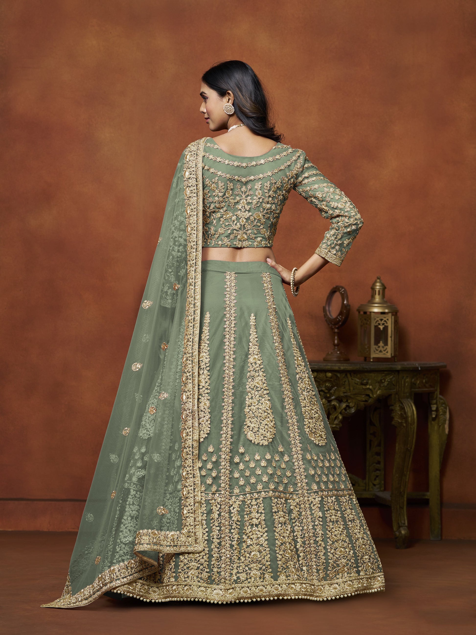 Green Lehenga for Eid â€“ Soft and elegant, just right for a festive prayer day. 