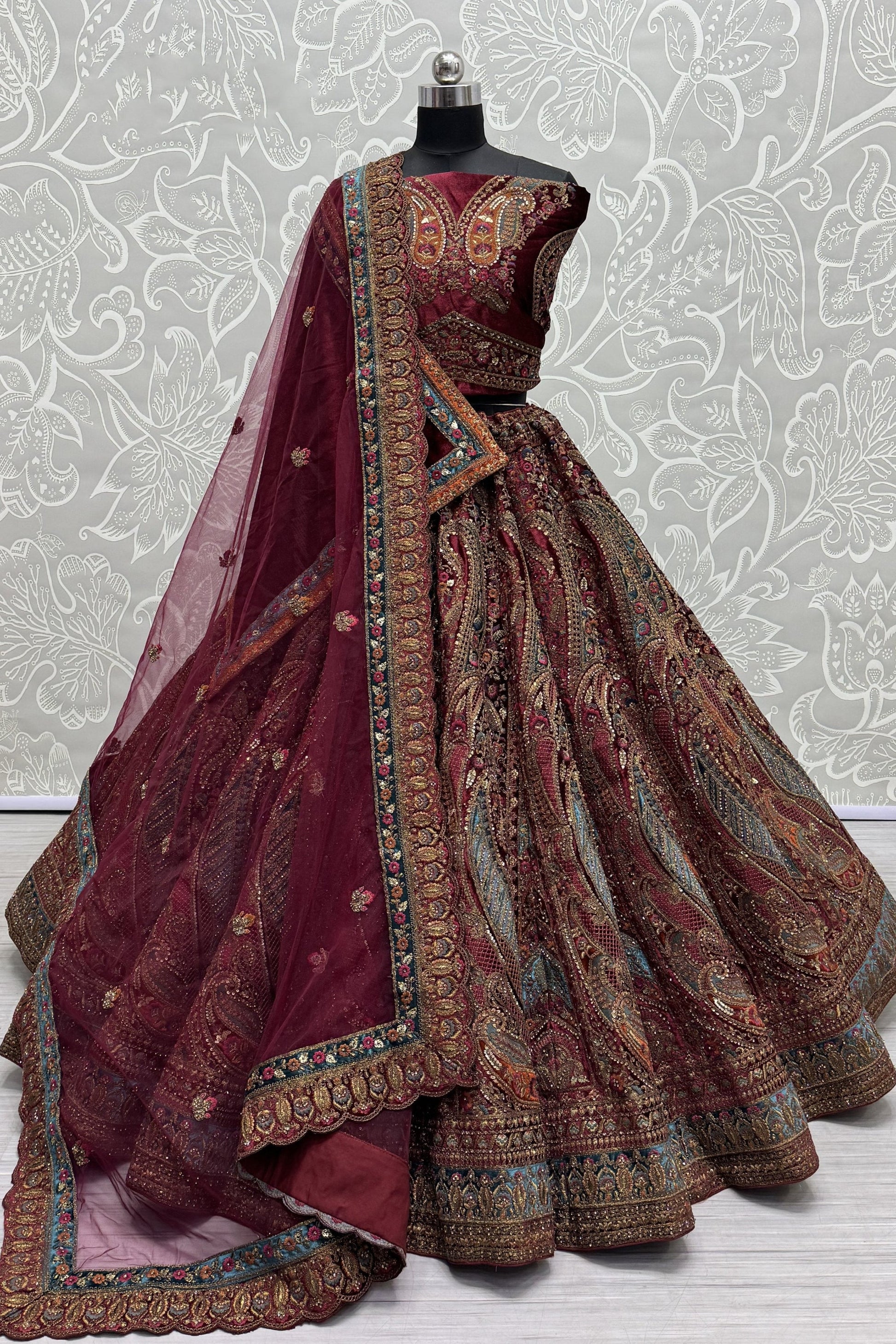 Indian Wedding Function Wear Designer Lehenga Choli With Net Dupatta