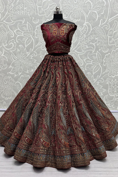 Indian Wedding Function Wear Designer Lehenga Choli With Net Dupatta