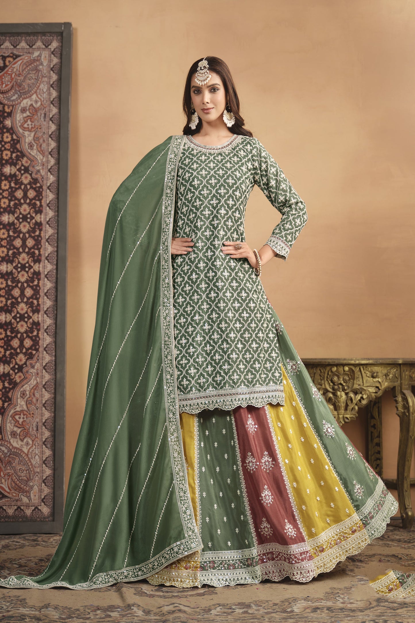 "Lehengas made for Indian functions across the USA."