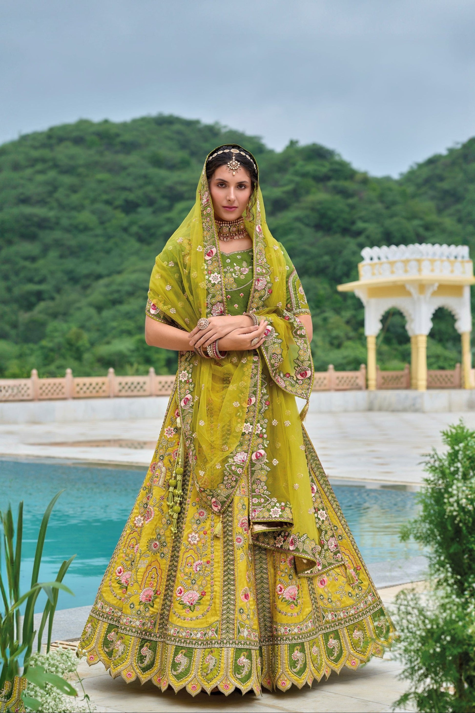 "Traditional lehengas for modern Indian Americans." 