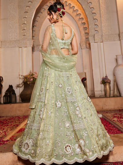 "Stylish lehengas for U.S.-based Indian functions."