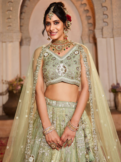"Stylish lehengas for U.S.-based Indian functions."
