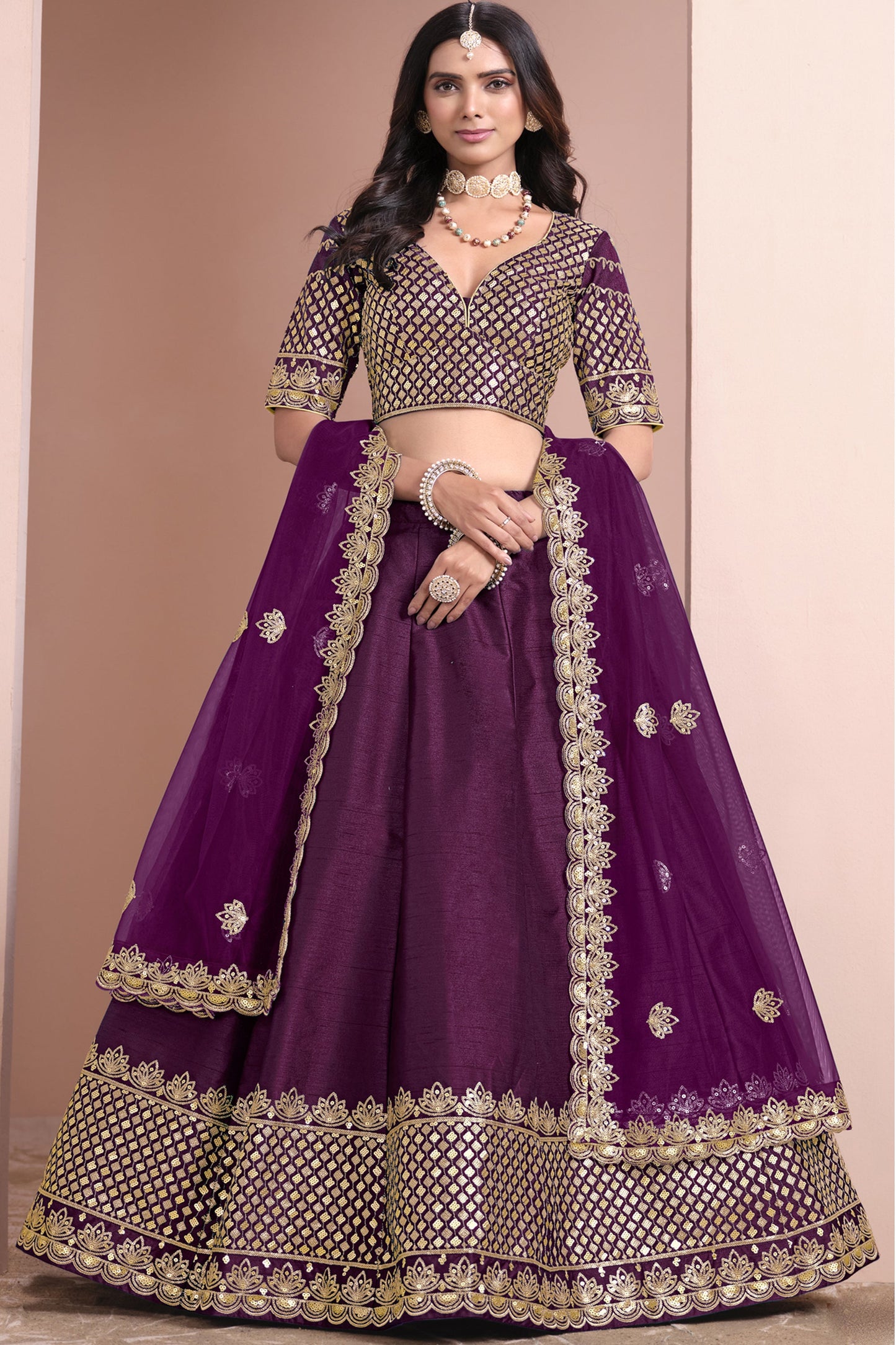 "Celebrate Diwali in style with our USA lehengas." 