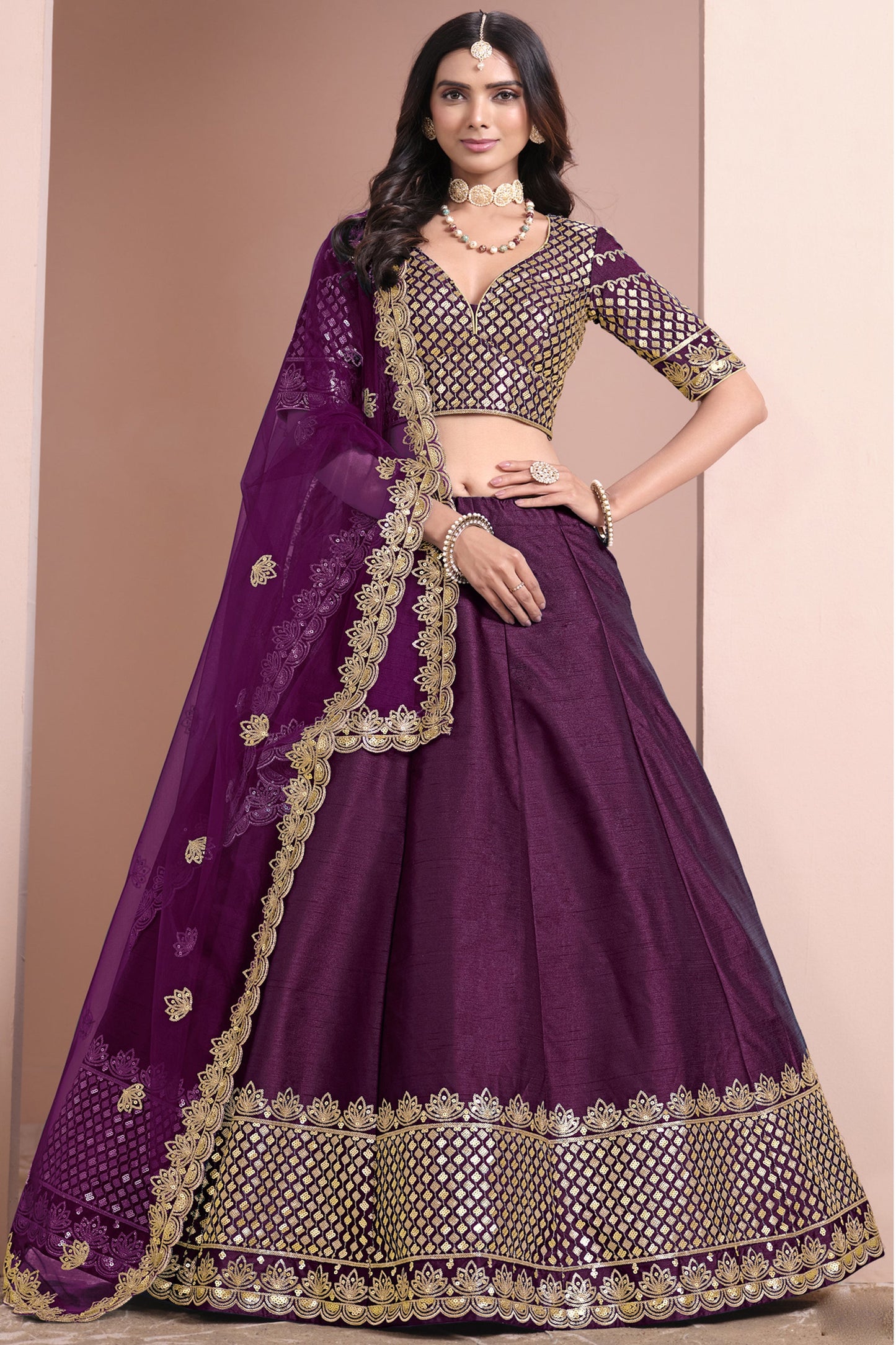 "Celebrate Diwali in style with our USA lehengas." 