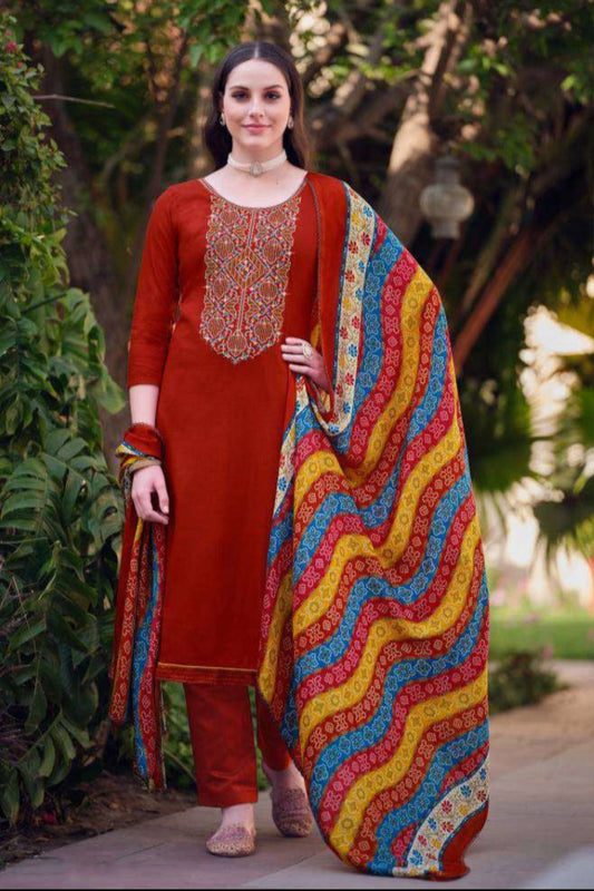 Perfect for a Wedding Party and Everyday Wear Red color shalwar kameez 