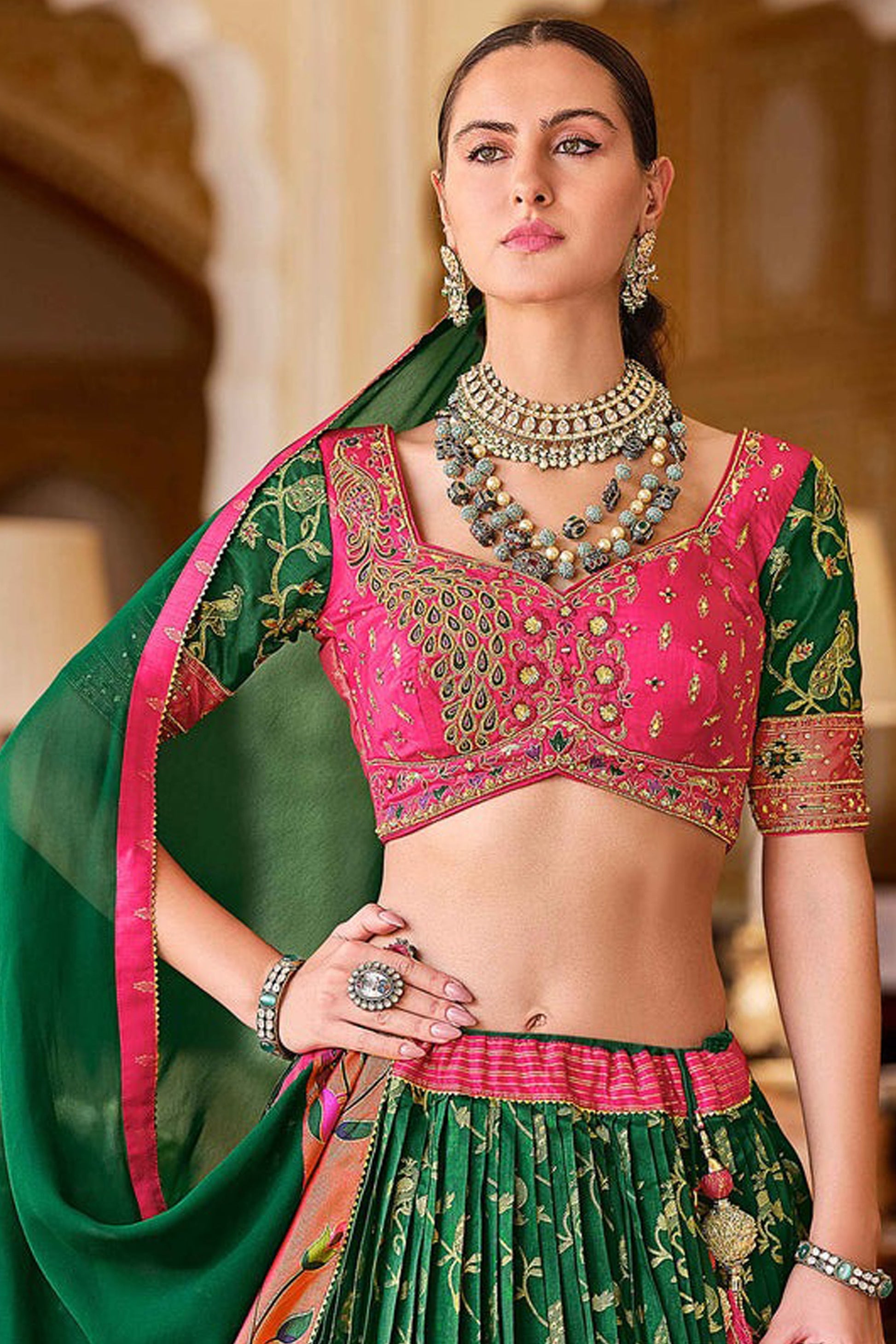 "Gorgeous lehengas for Indian events in the U.S." 