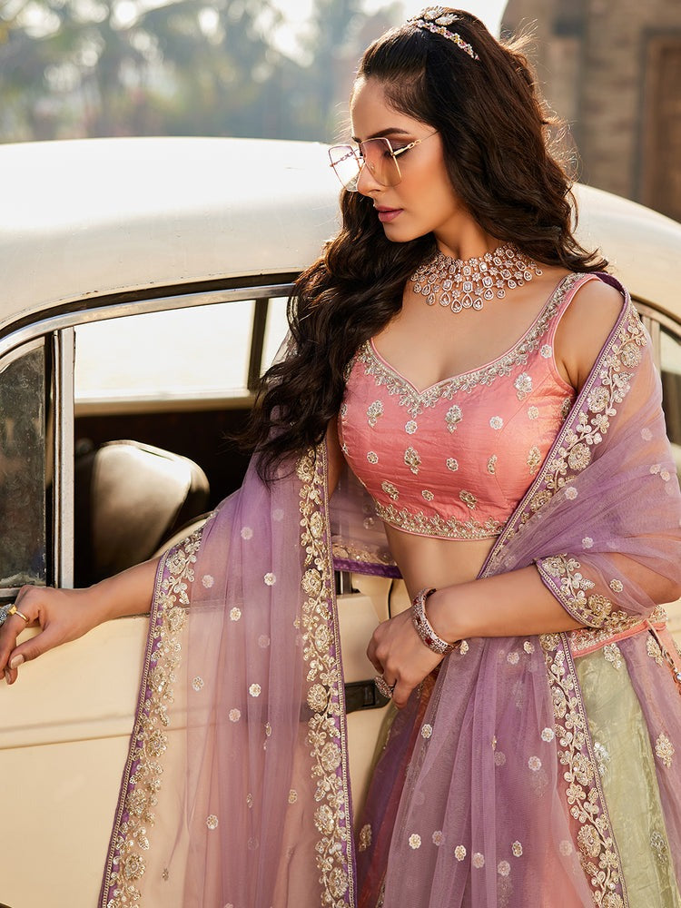 "Cultural charm meets style—lehenga looks in the USA." 