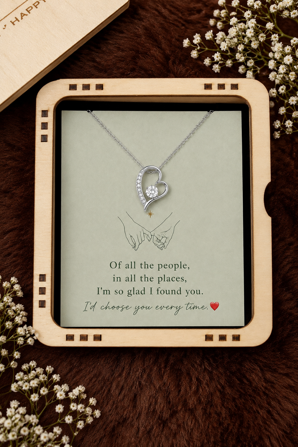 To My Soulmate – I'd Choose You Every Time Heart Pendant Necklace