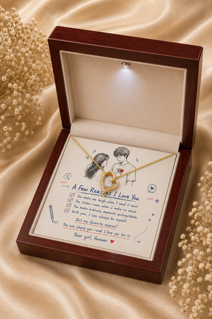 To My Girlfriend – A Few Reasons I Love You Heart Pendant Necklace