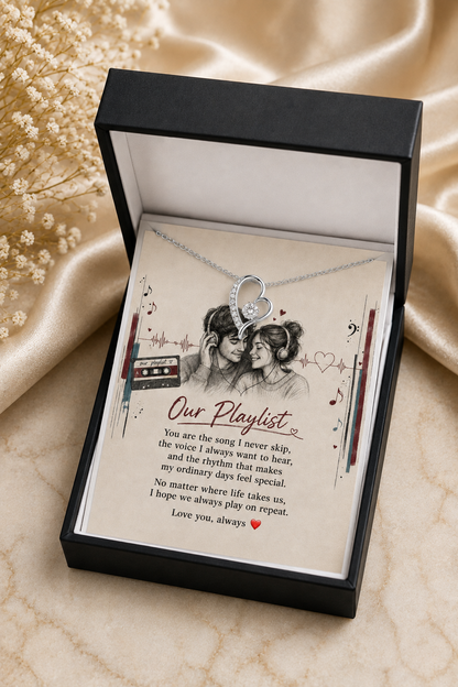 To My Love – You Are the Song I Never Skip Heart Pendant Necklace