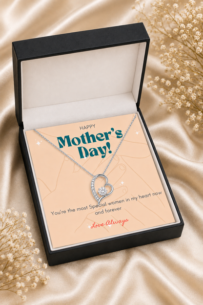 To My Mother – You’re Forever in My Heart Double Heart Pendant Necklace