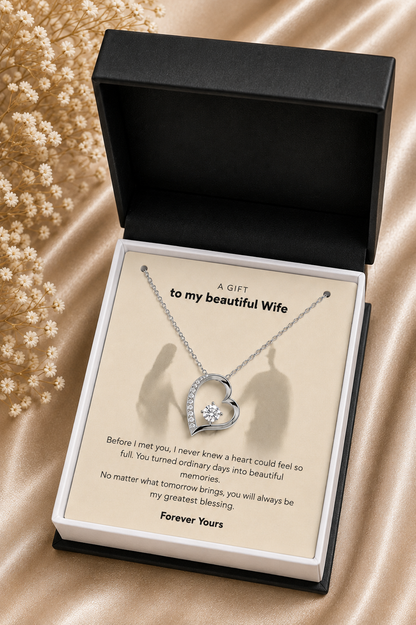 To My Wife – You Will Always Be My Greatest Blessing Heart Pendant