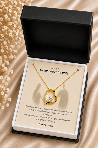 To My Wife – You Will Always Be My Greatest Blessing Heart Pendant