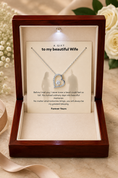 To My Wife – You Will Always Be My Greatest Blessing Heart Pendant