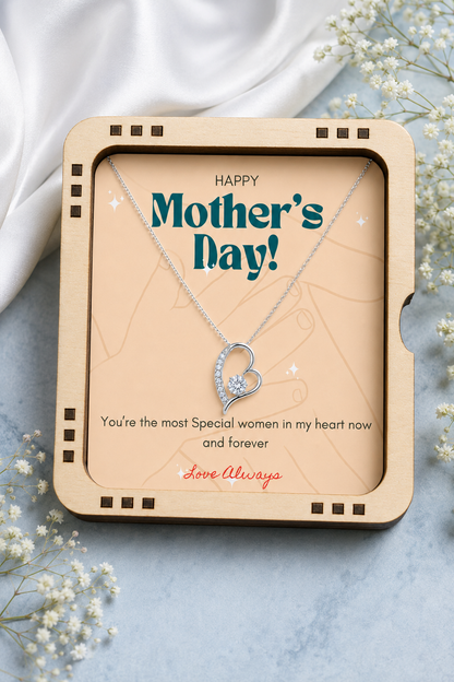 To My Mother – You’re Forever in My Heart Double Heart Pendant Necklace