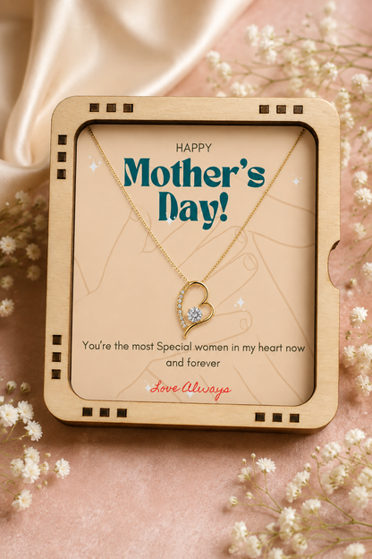 To My Mother – You’re Forever in My Heart Double Heart Pendant Necklace