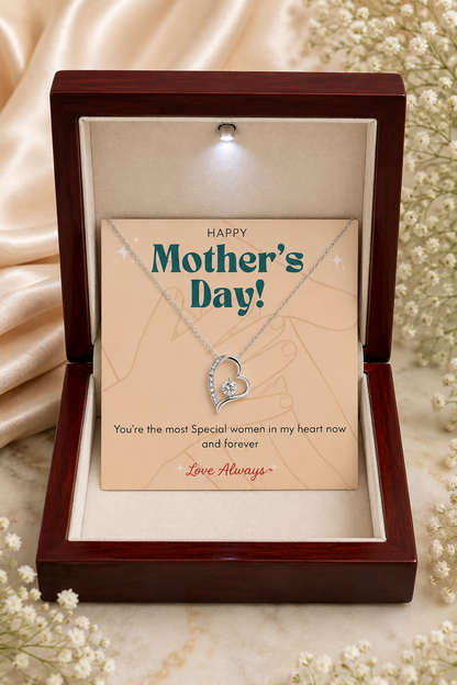To My Mother – You’re Forever in My Heart Double Heart Pendant Necklace