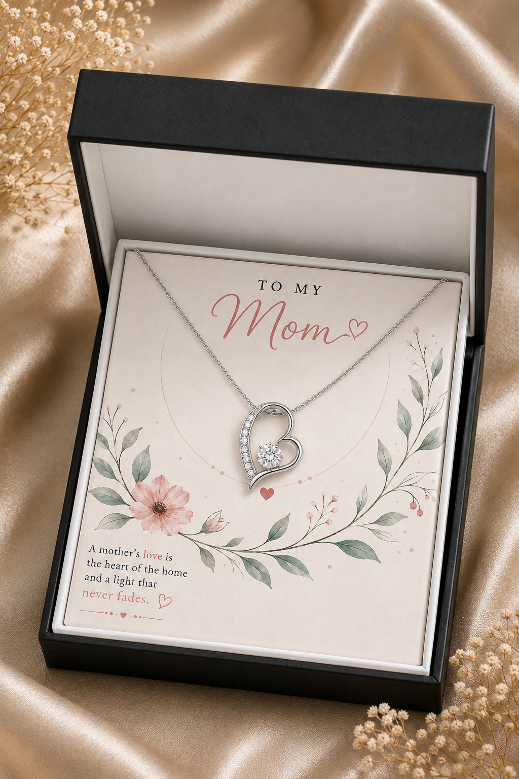 To My Mom – A Love That Never Fades Heart Pendant
