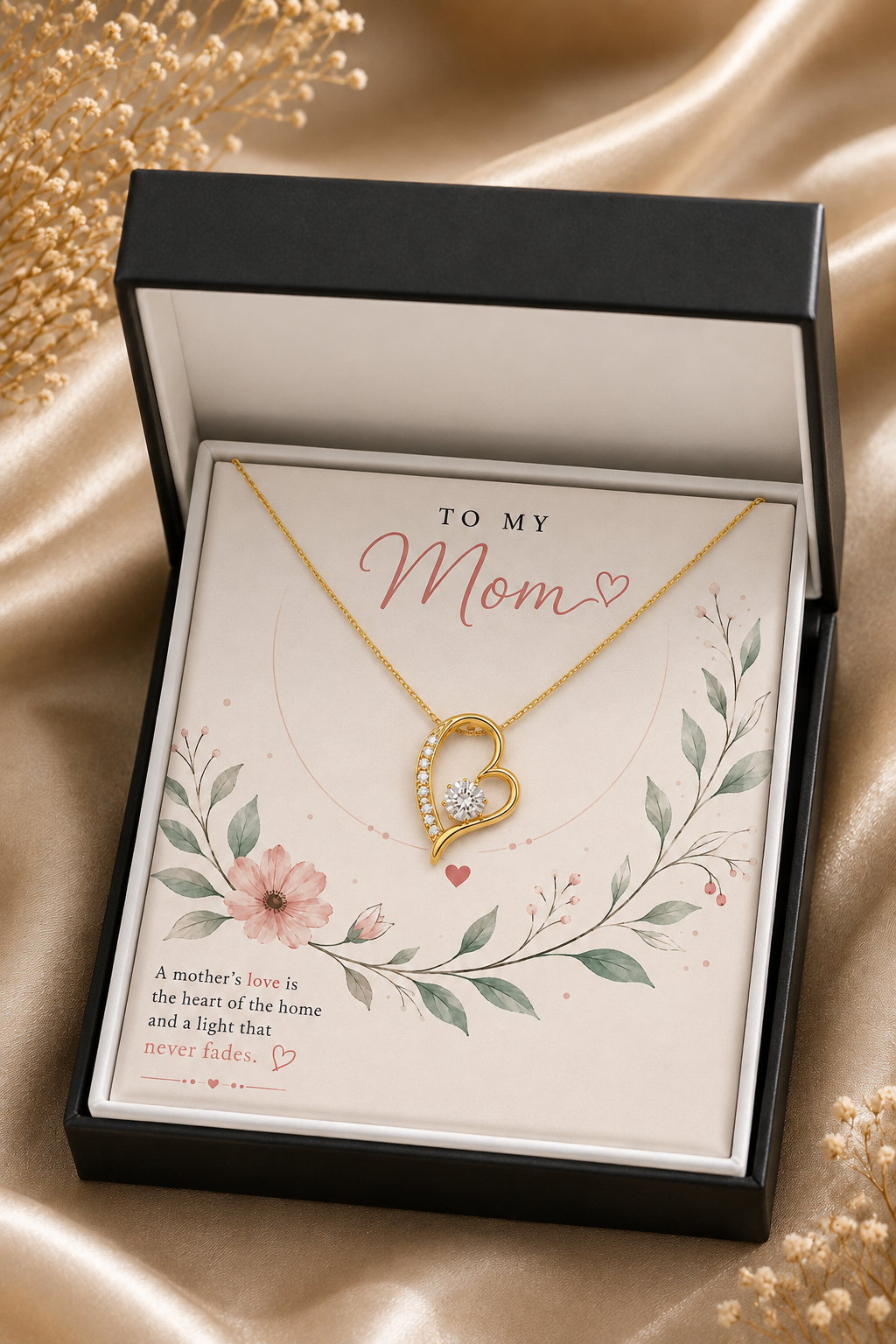 To My Mom – A Love That Never Fades Heart Pendant