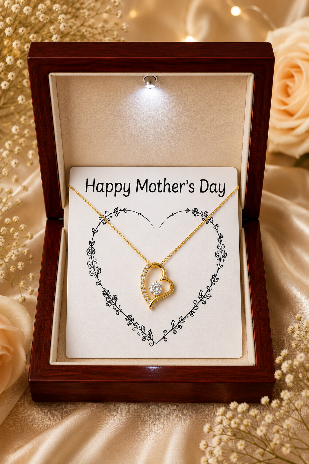 To My Mother – Happy Mother’s Day Double Heart Pendant