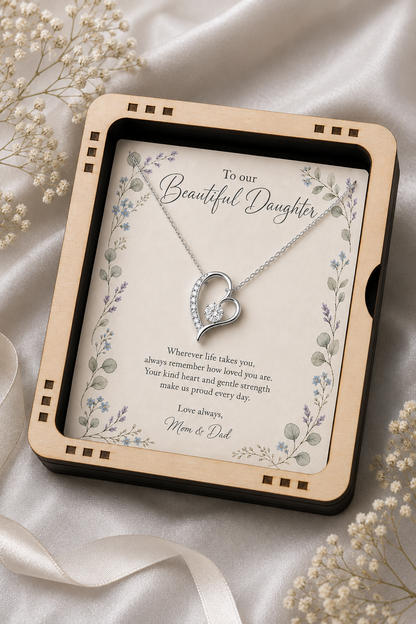 To My Daughter – Always Remember How Loved You Are Heart Pendant
