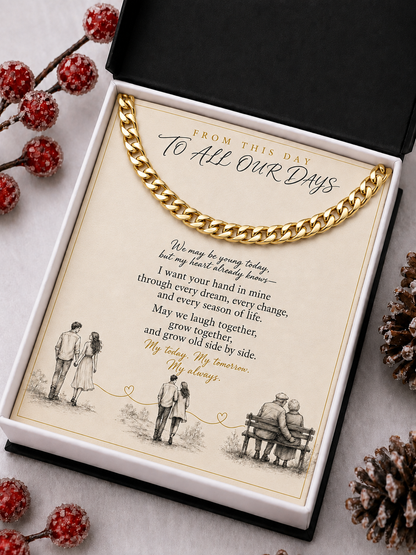To My Love – From This Day to All Our Days Curb Chain Necklace with Message Card