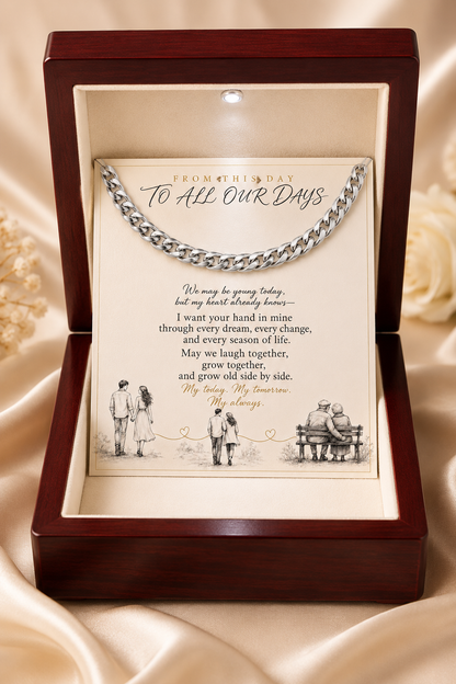 To My Love – From This Day to All Our Days Curb Chain Necklace with Message Card