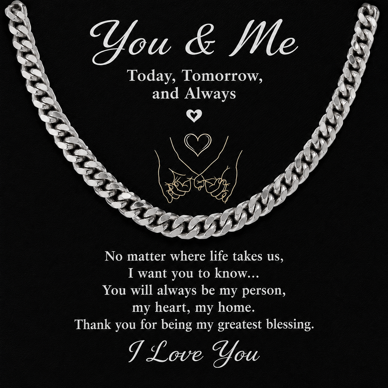 To My Love – Today, Tomorrow and Always Curb Chain Necklace