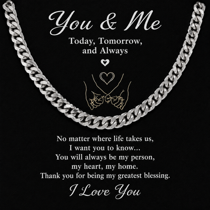 To My Love – Today, Tomorrow and Always Curb Chain Necklace