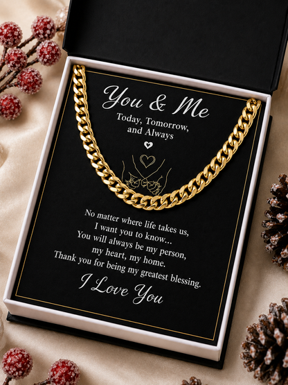 To My Love – Today, Tomorrow and Always Curb Chain Necklace