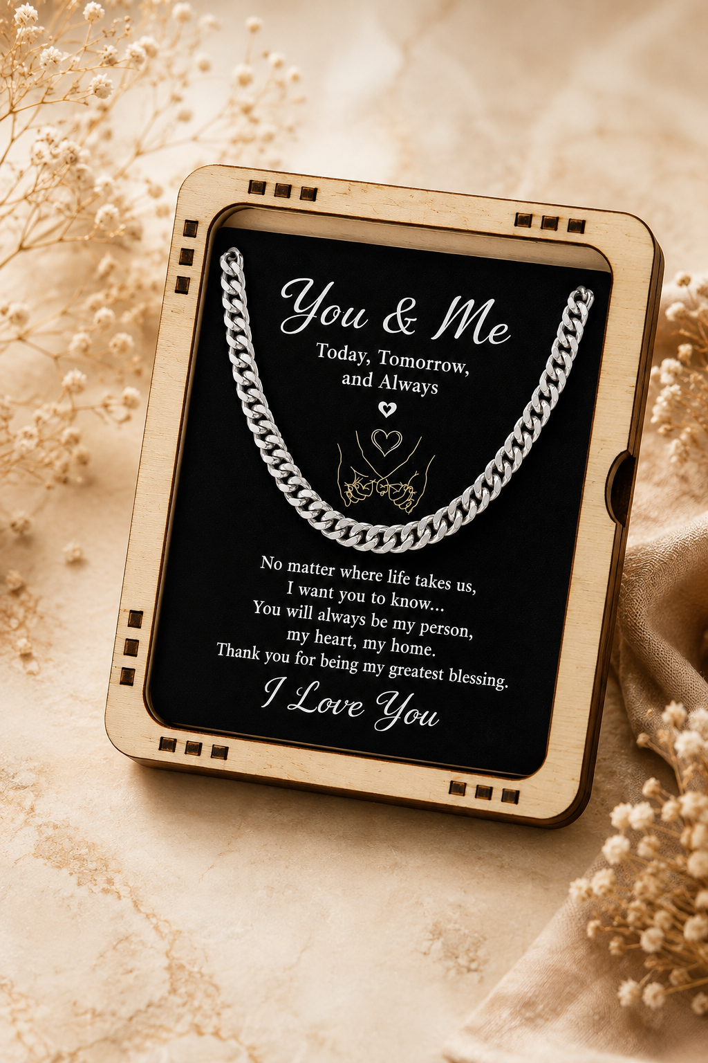 To My Love – Today, Tomorrow and Always Curb Chain Necklace