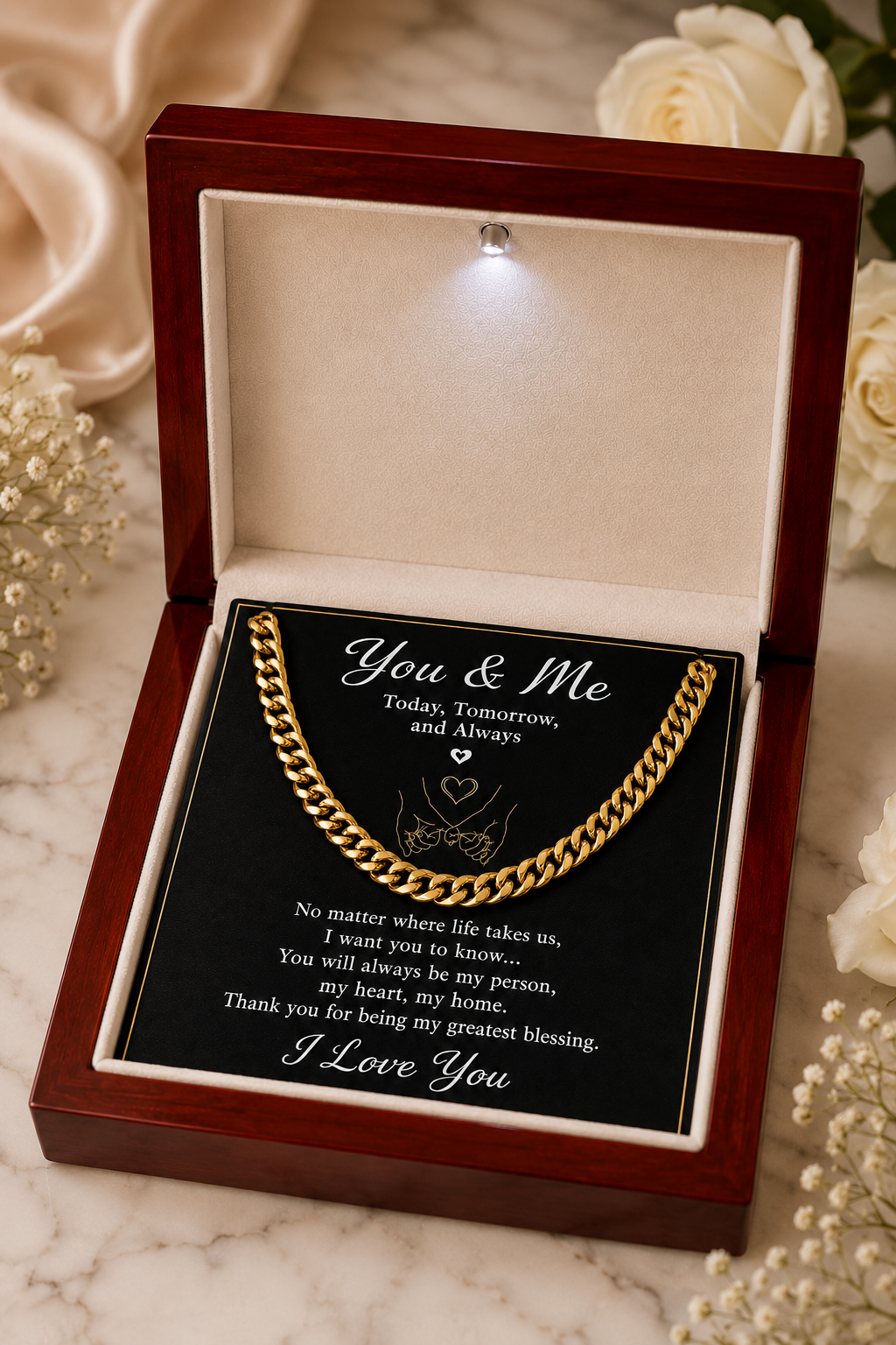 To My Love – Today, Tomorrow and Always Curb Chain Necklace