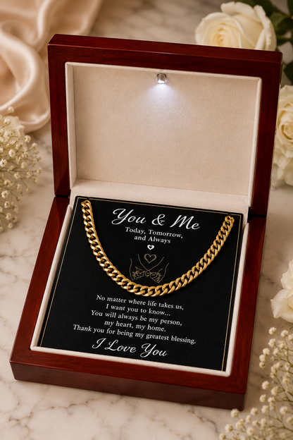 To My Love – Today, Tomorrow and Always Curb Chain Necklace