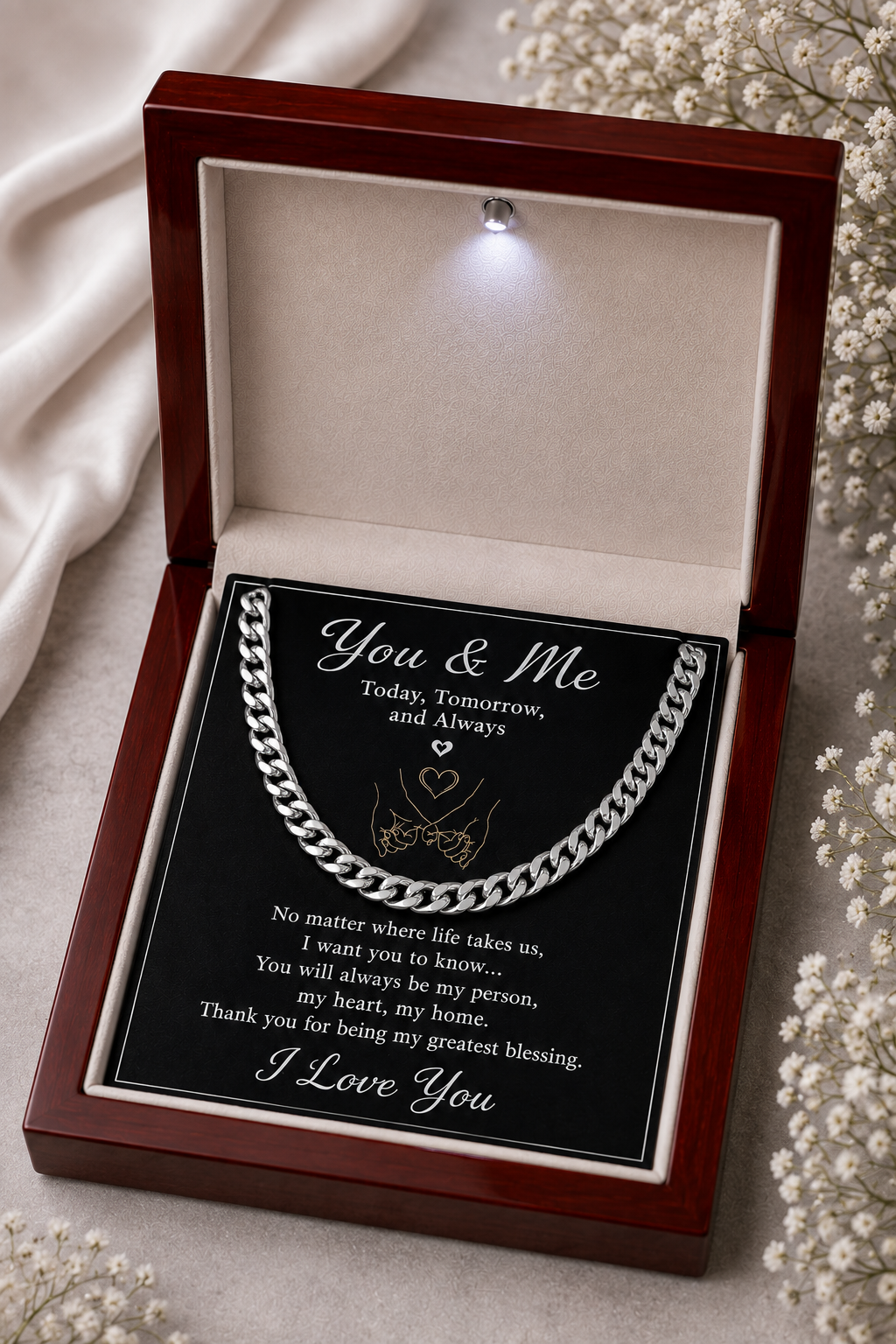 To My Love – Today, Tomorrow and Always Curb Chain Necklace