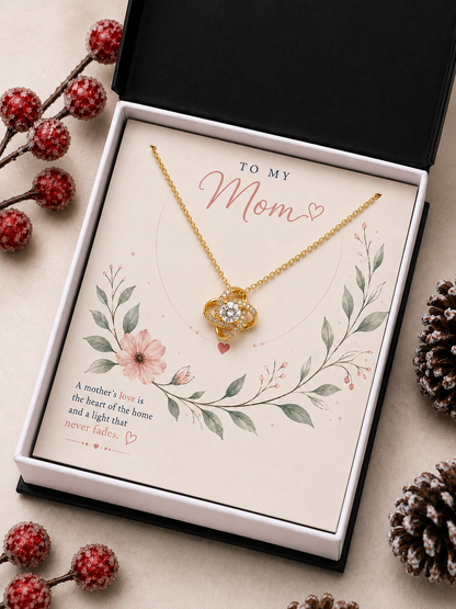 To My Mother – Your Love Will Always Be the Heart of Our Home Pendant Necklace with Message Card