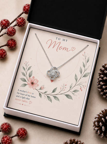 To My Mother – Your Love Will Always Be the Heart of Our Home Pendant Necklace with Message Card